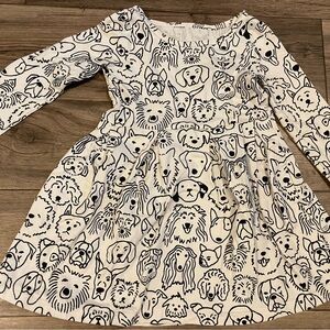 Winter Water Factory Calgary Dogs Black White Toddler Girls Dress 3T